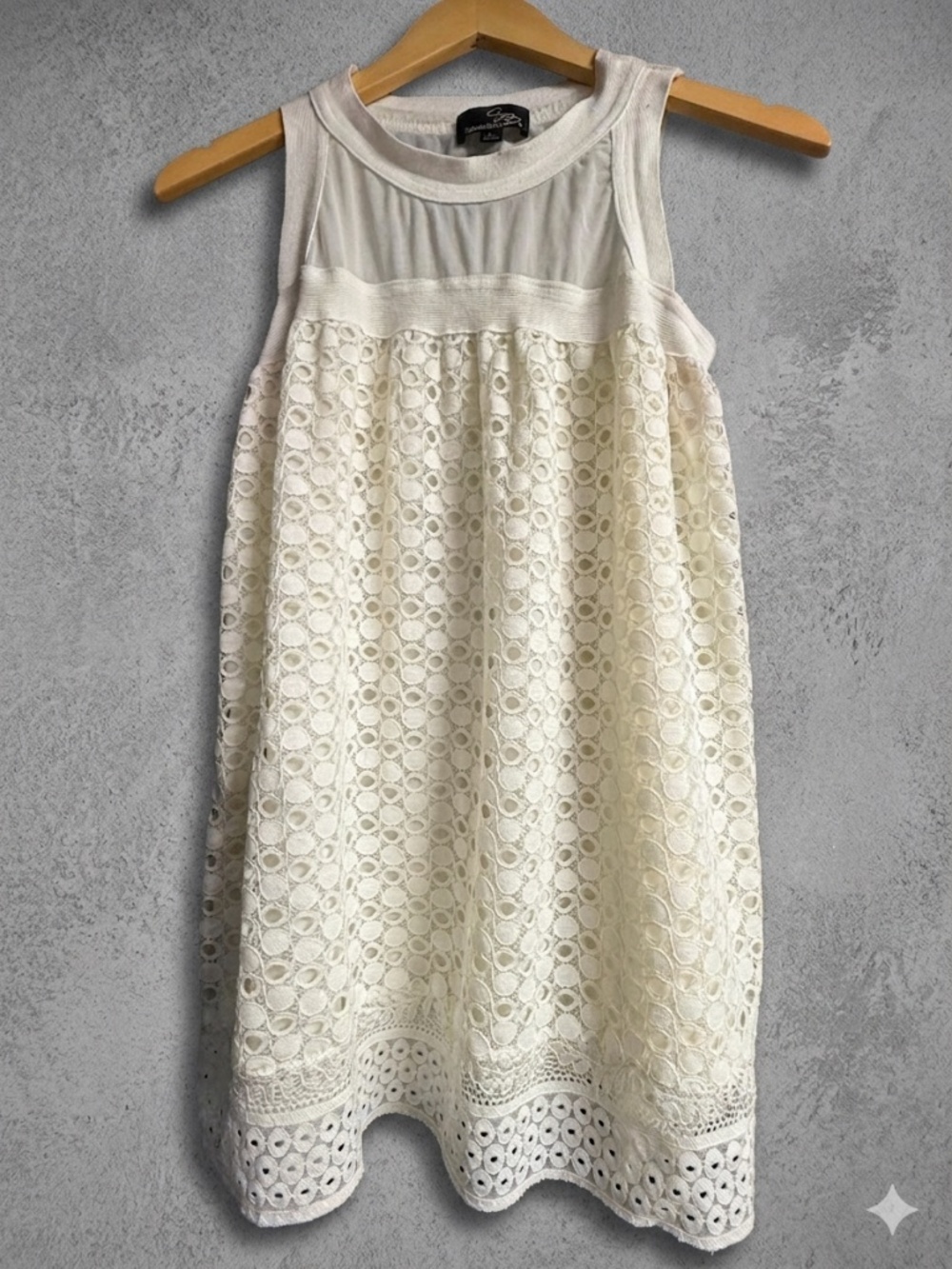 Suzanne Betro Eyelet Lace Tank Top / Tunic Bohemian, Prairie, Romantic